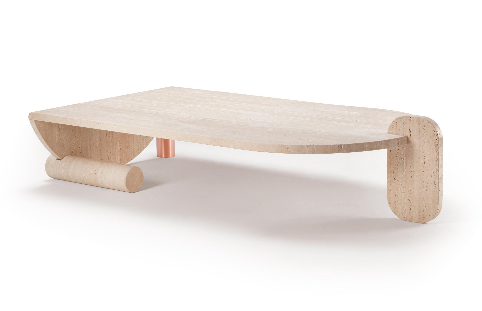 Playing Games Travertine Sculptural Coffee Table