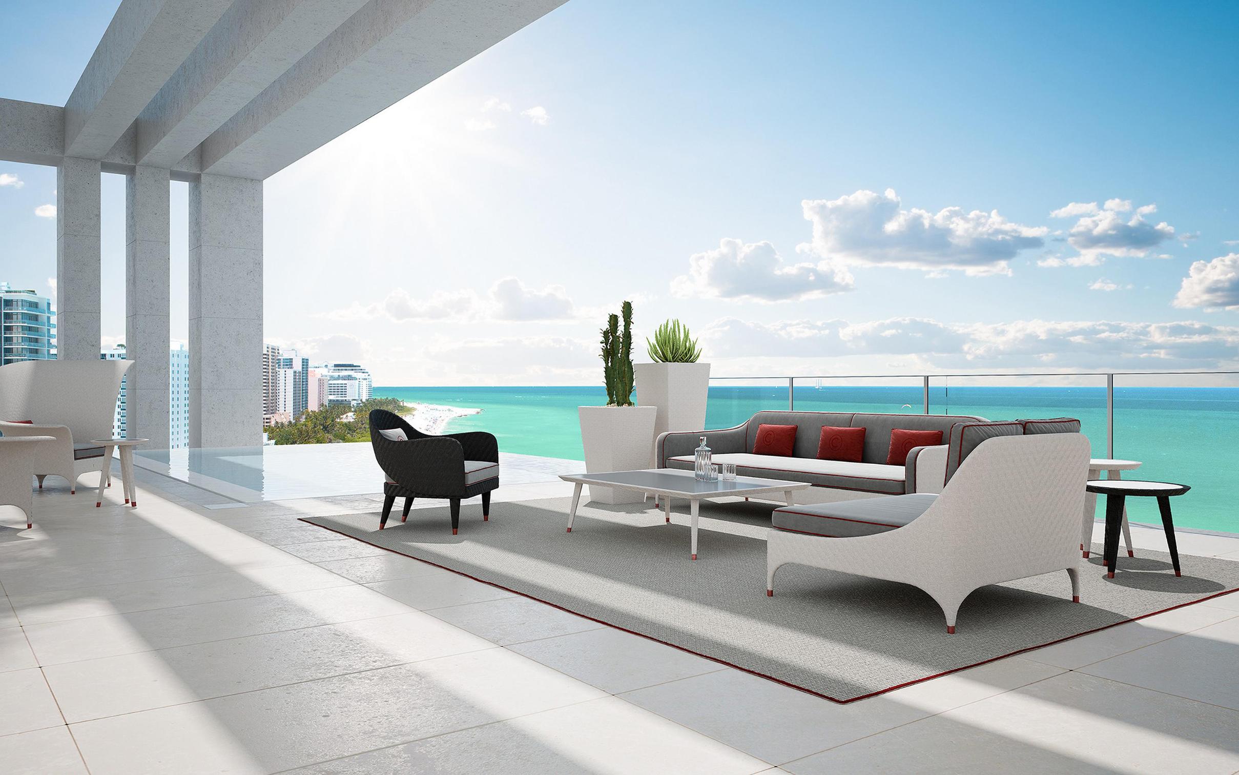 Italian Outdoor Armchair Without Armrest Design