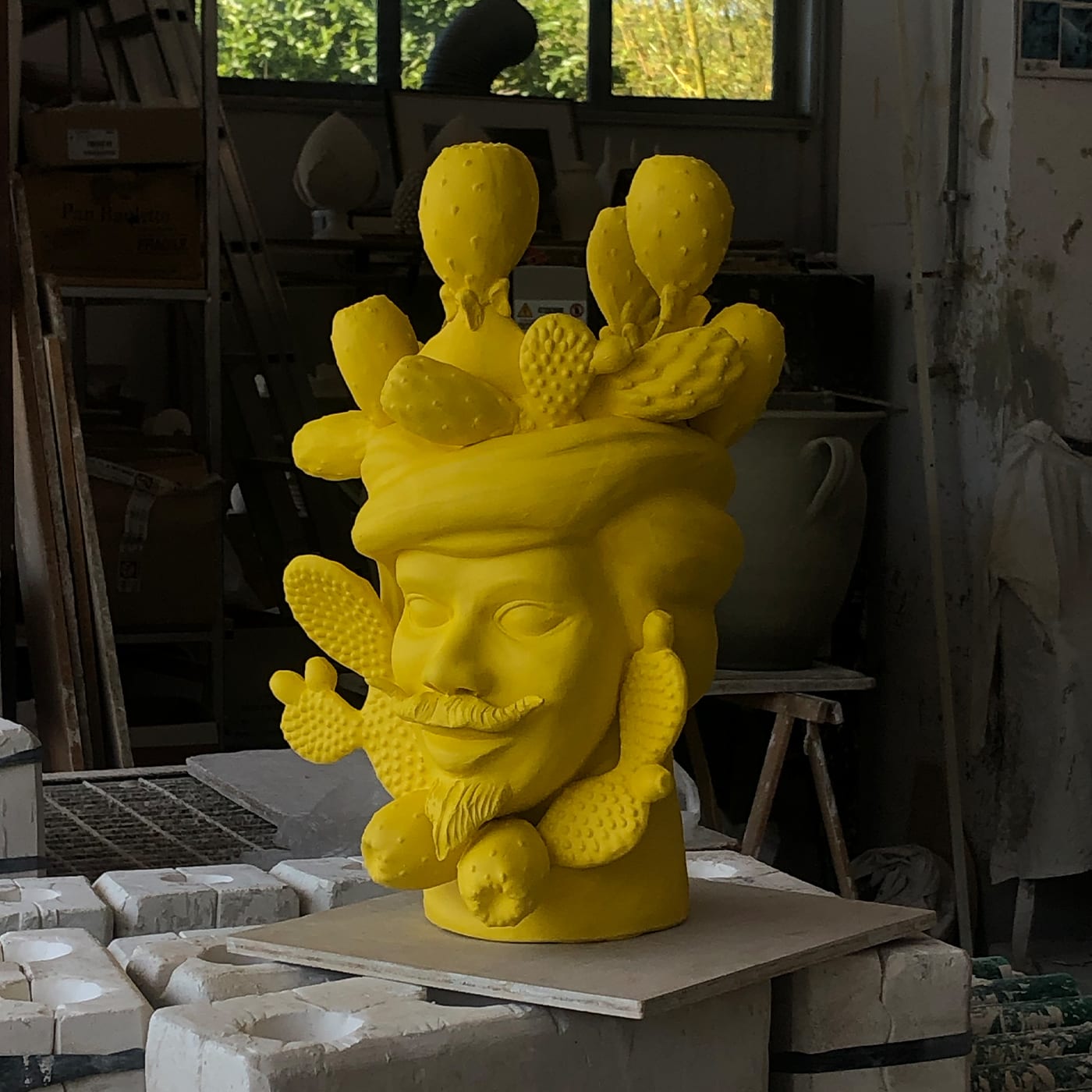 Unique Yellow Moor's Sculpture