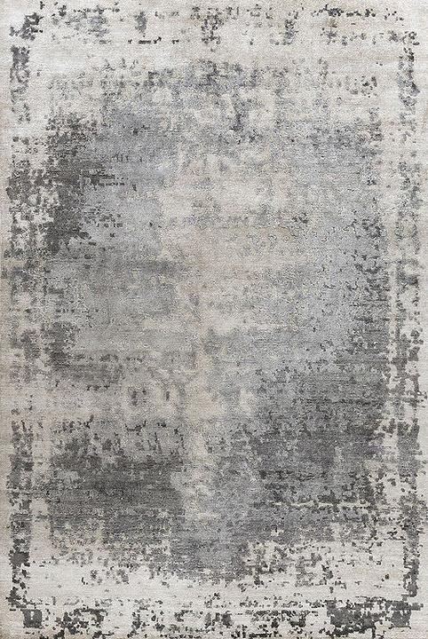 Hand-Knotted Bamboo Silk Indian Rug