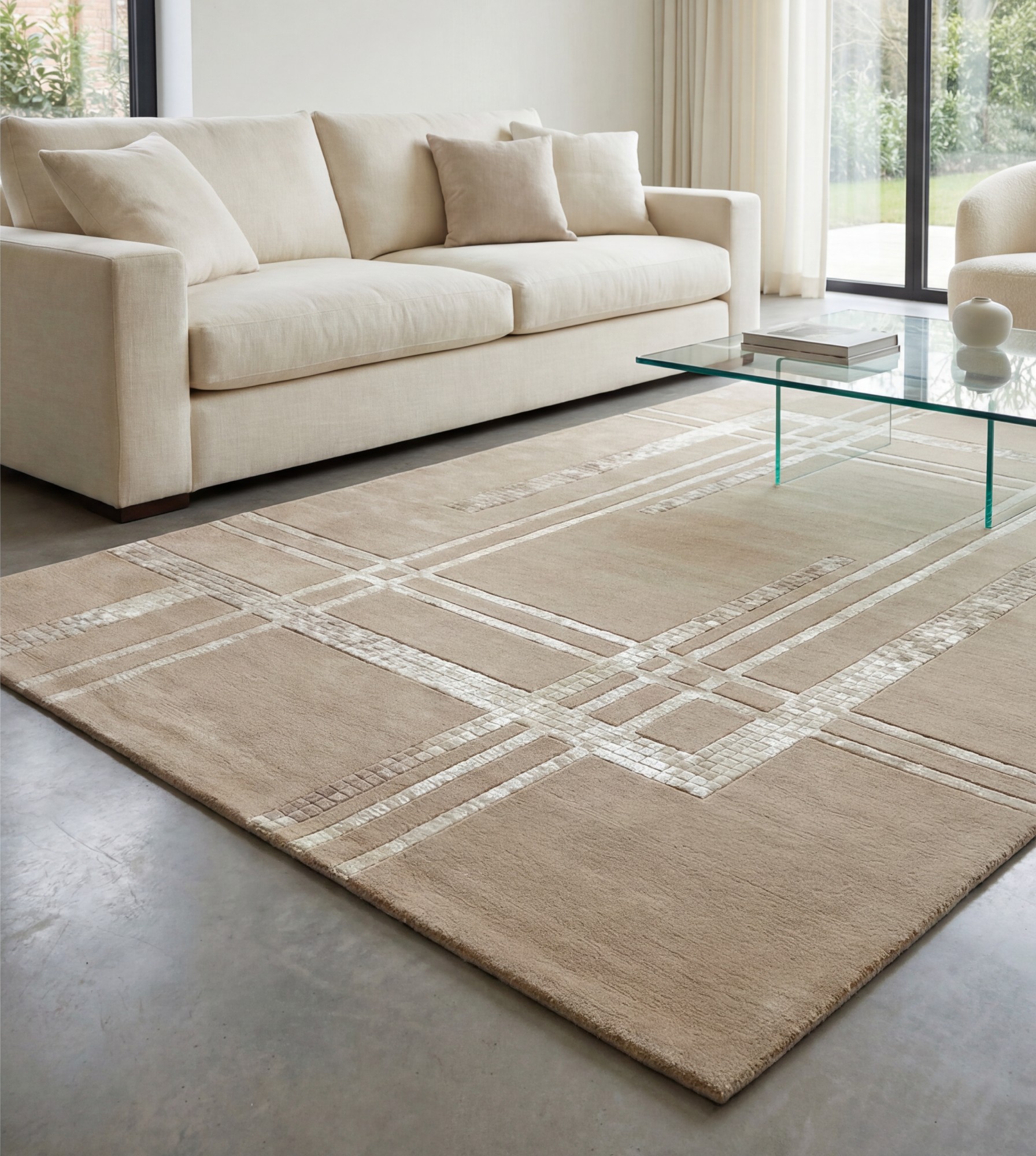 Ivory Blueprint Rug