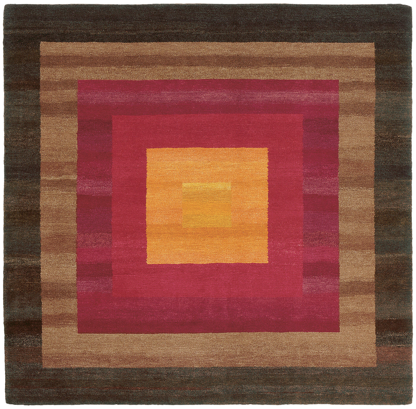 6 Border Orange Brown Rug