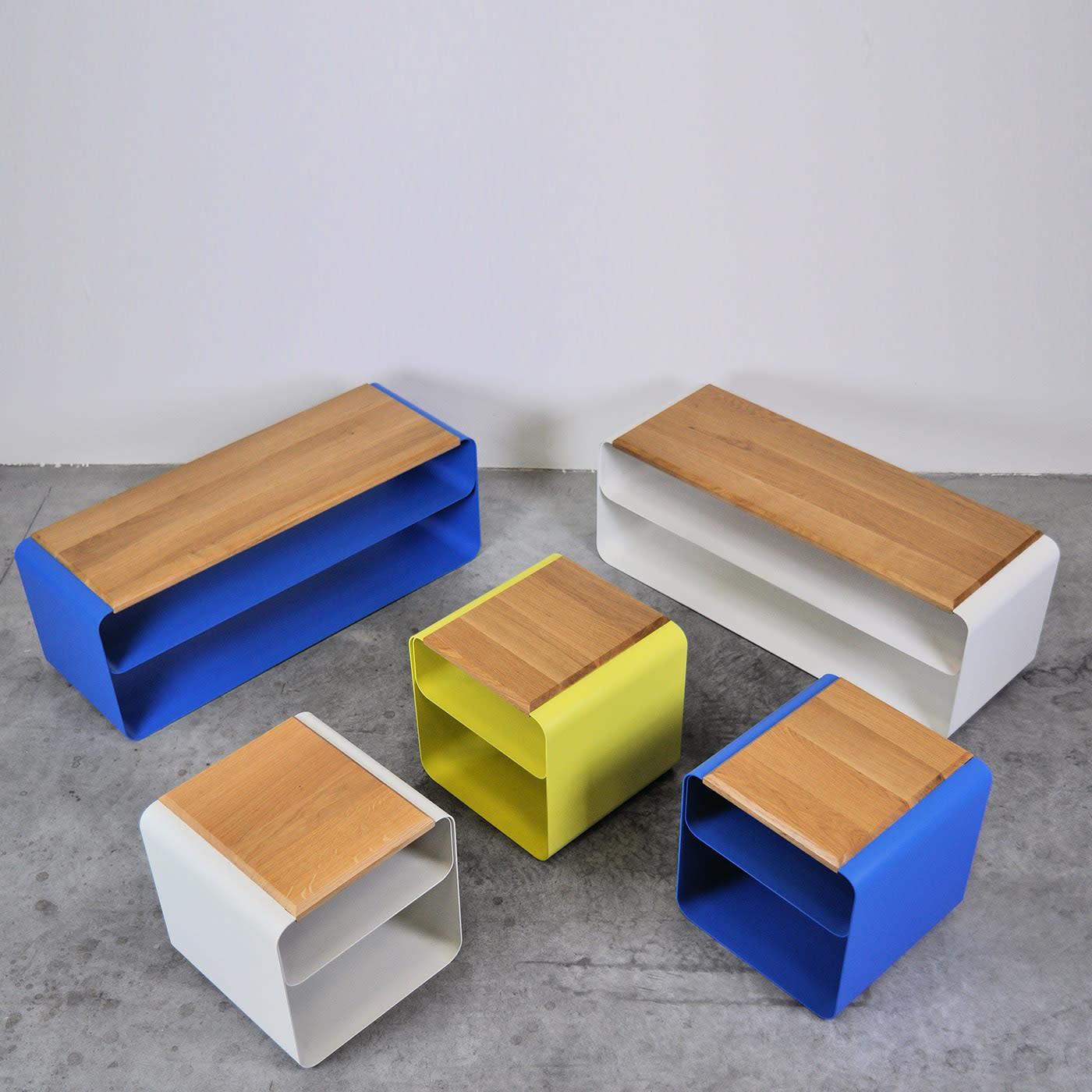 Wood &amp; Steel Frame Bench - 3