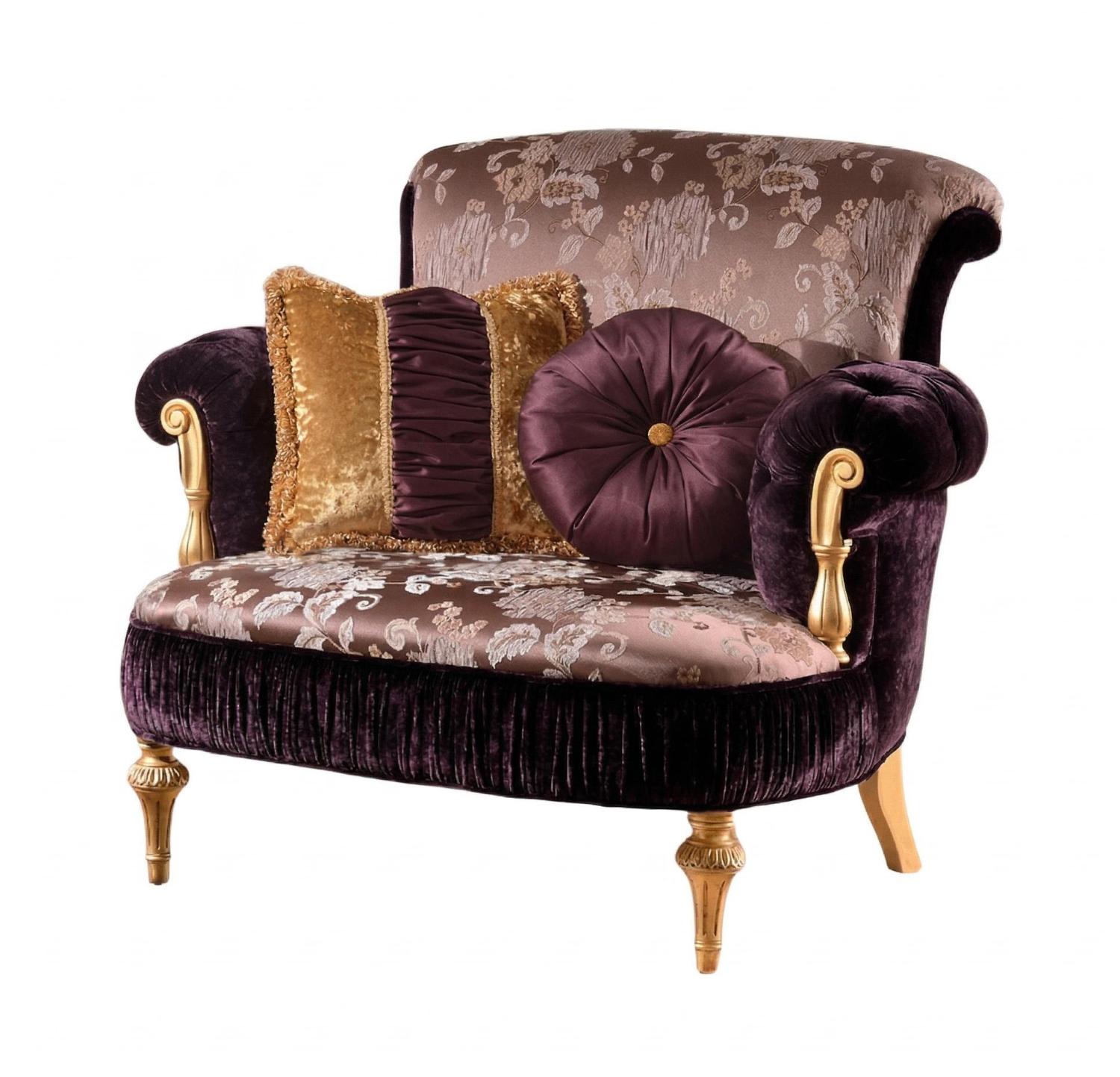 Gold Accent Italian Armchair