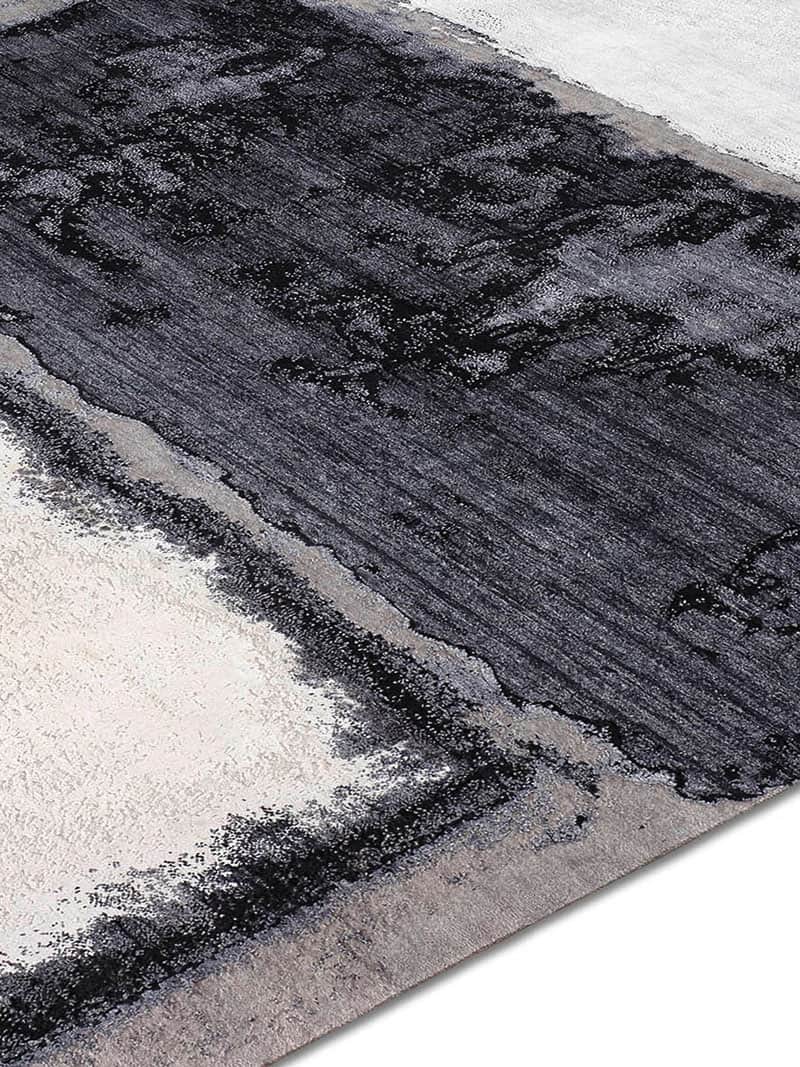 Silver / Black Handmade Luxury Rug