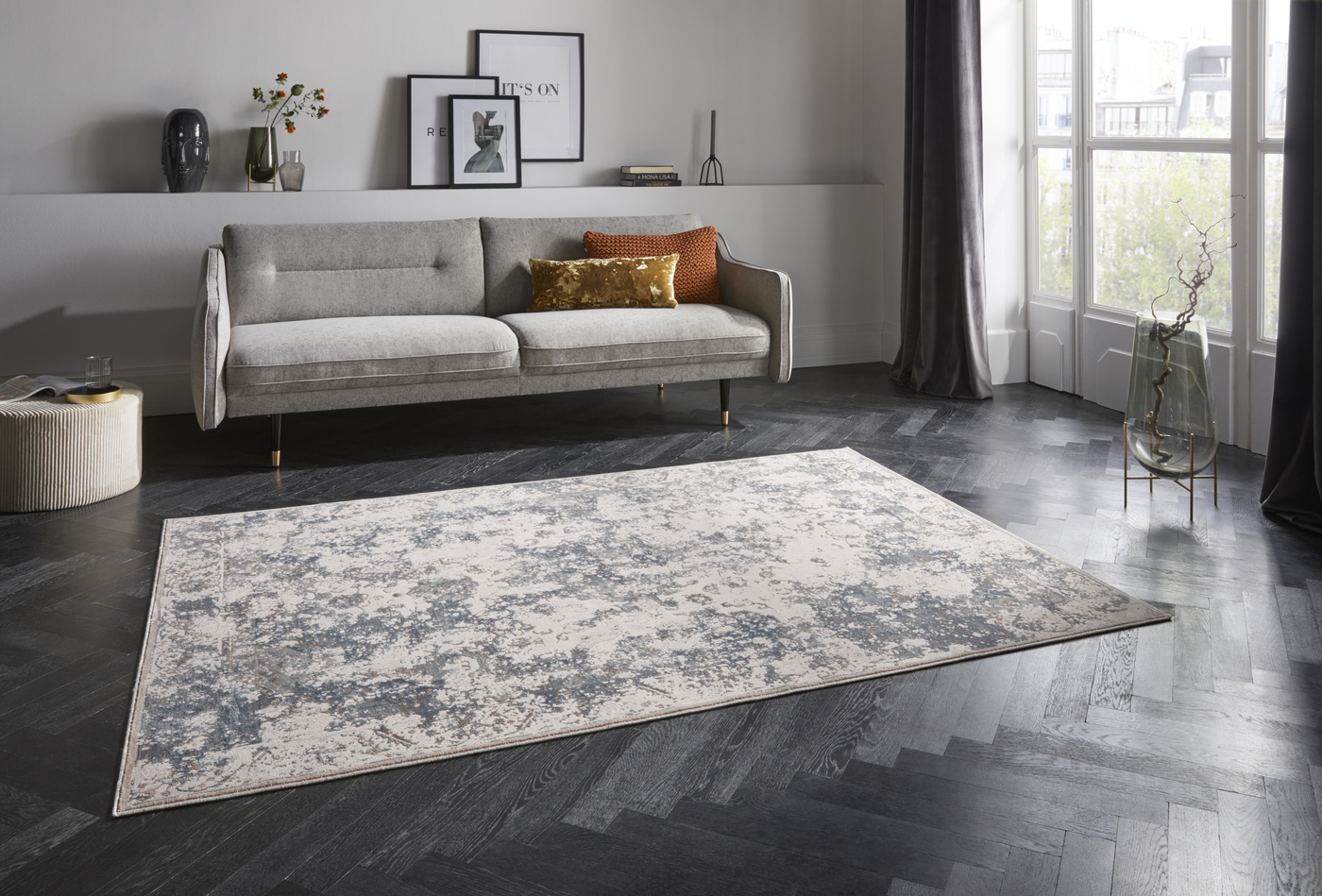Corrèze Silver Blue Rug | Size: 80 x 125 cm