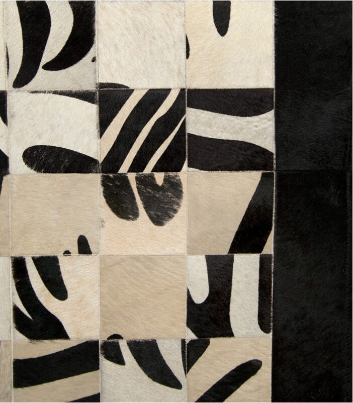 Mosaic Zebra Cowhide Rug