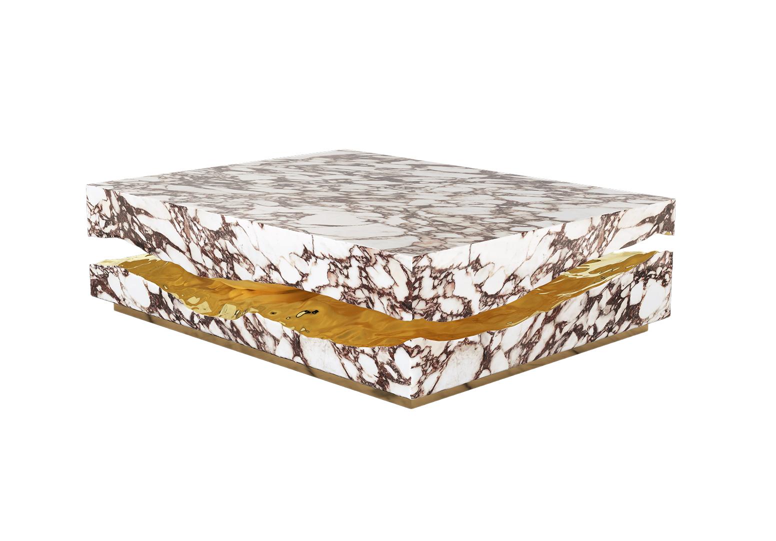 Boulder Calacatta Violla Marble Coffee Table