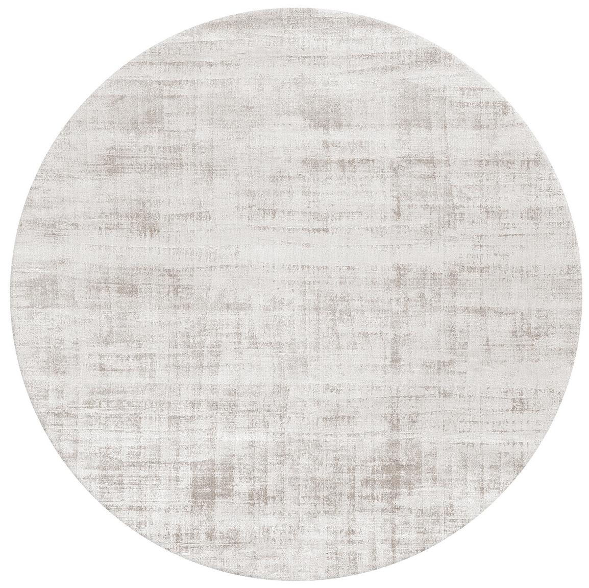 Off-White Round Banana Silk Rug