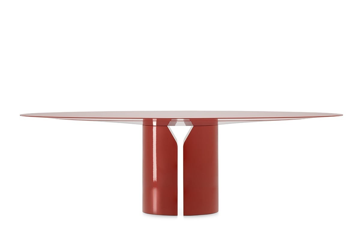 NVL Table | Structure: Matt Lacquered - Black | Tabletop: Matt Lacquered - Black