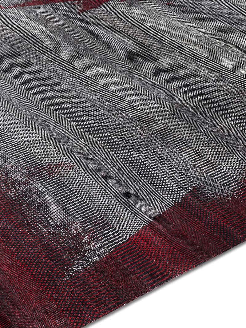 Red Wood Hand-Knotted Rug