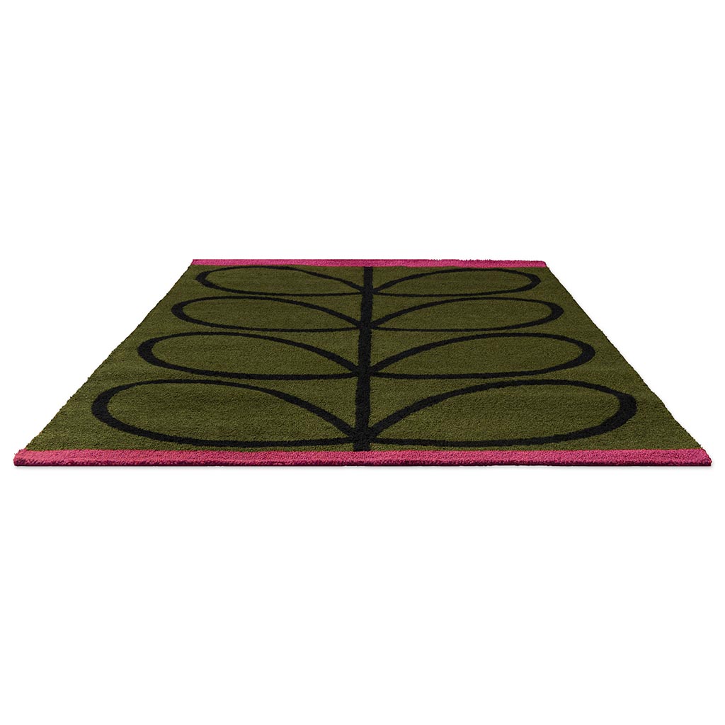 Linear Stem Olive Outdoor Rug