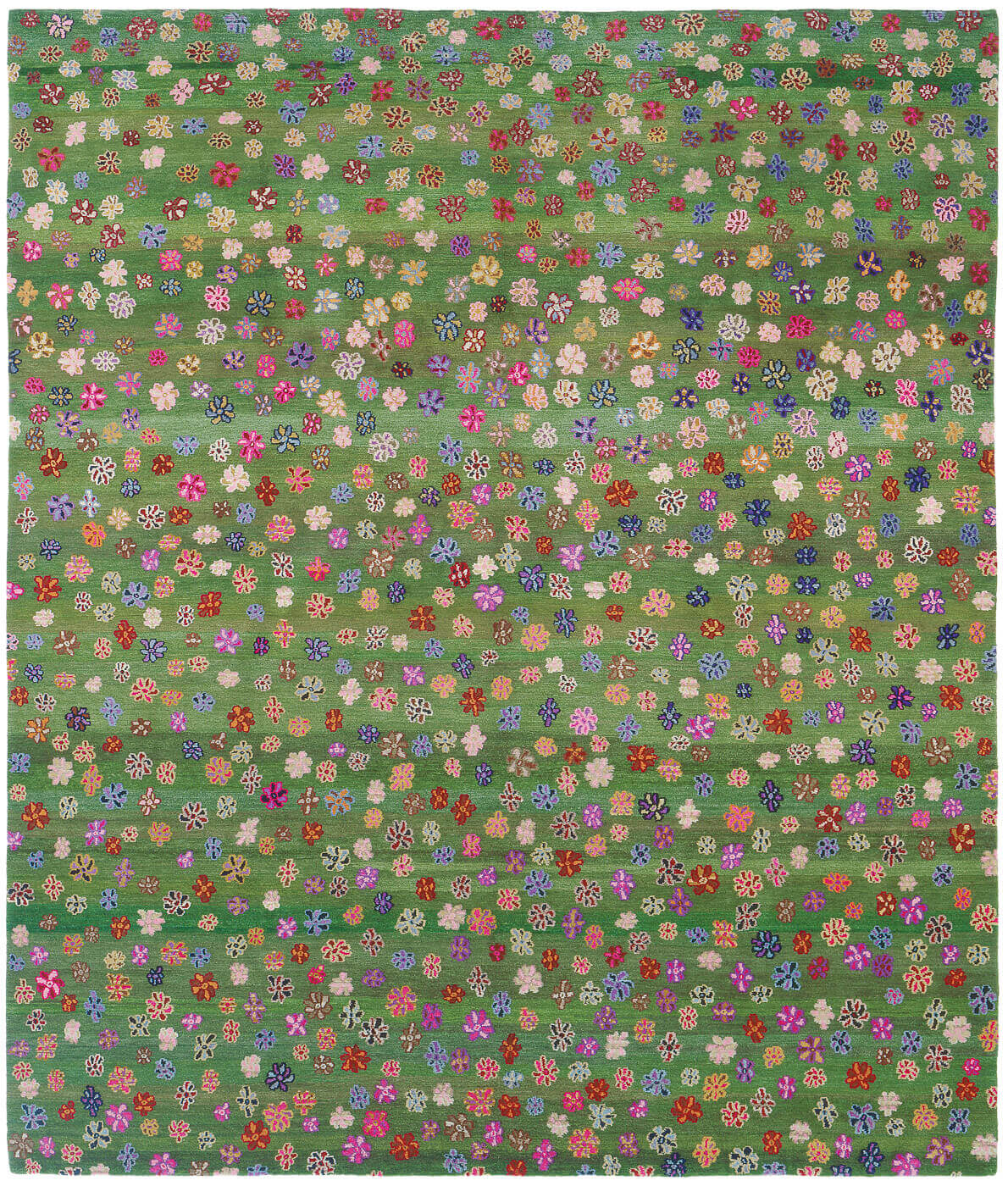 Little Flowers Green Rug