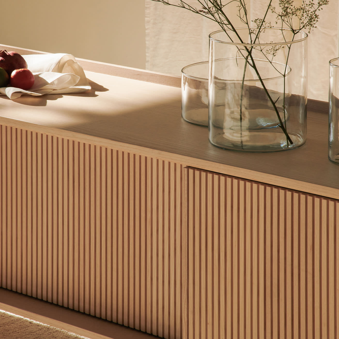Sipario Low Bespoke Natural 2-Doors Sideboard