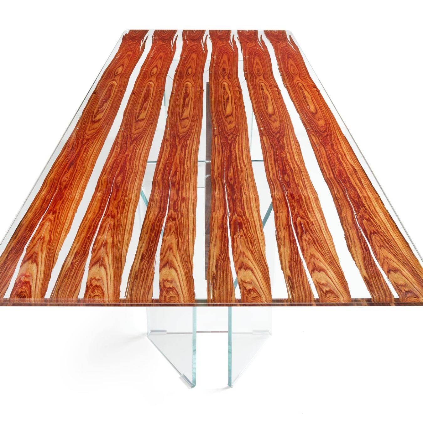 Parigi Dining Table in Wood and Glass