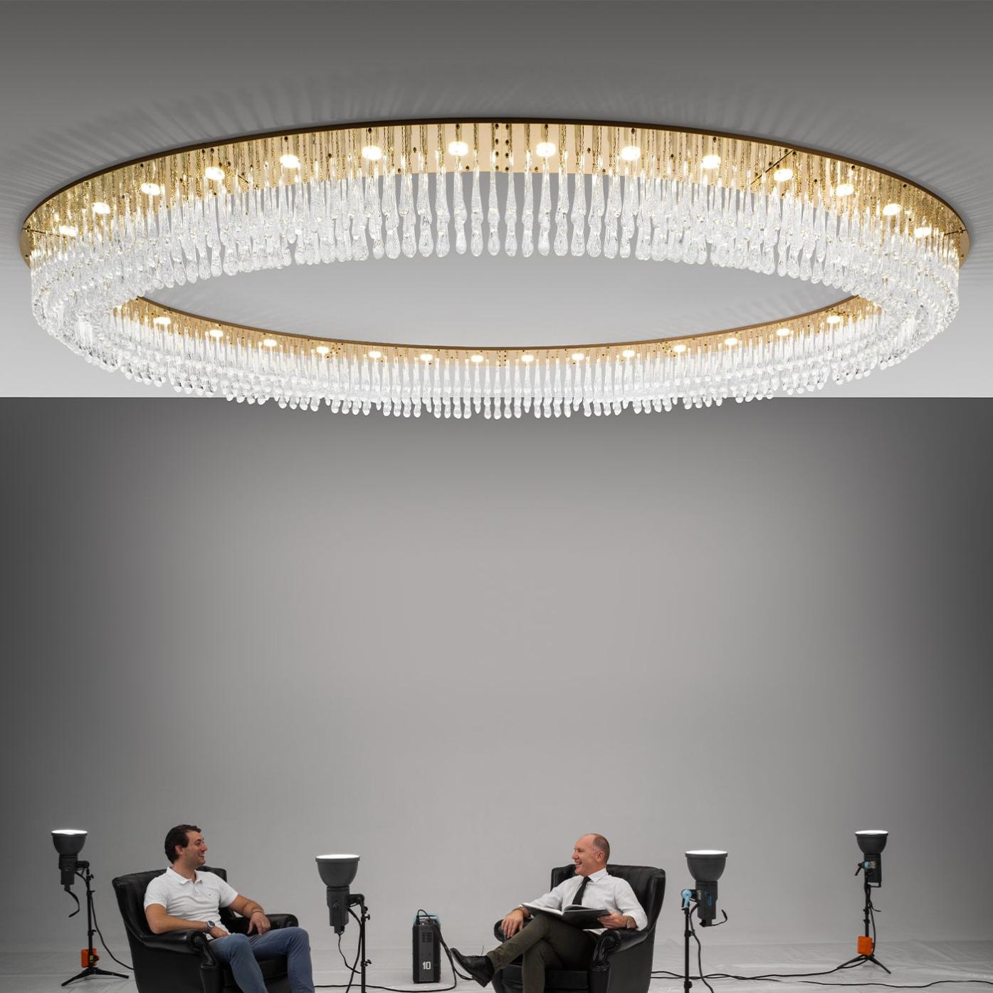Oval Chandelier with Murano Drop Glass