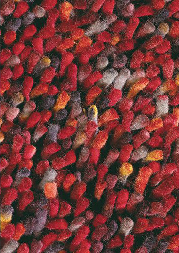 Felted Wool Dark Red Shaggy Rug Rocks 70503 | Size: 140 x 200 cm