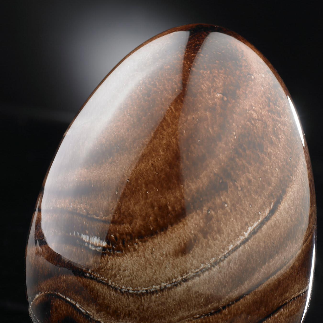 Small Brown Glass Egg Decor