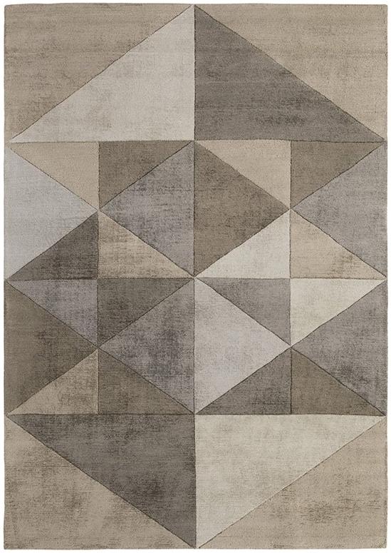 Triangles Biege Hand-Tufted Rug