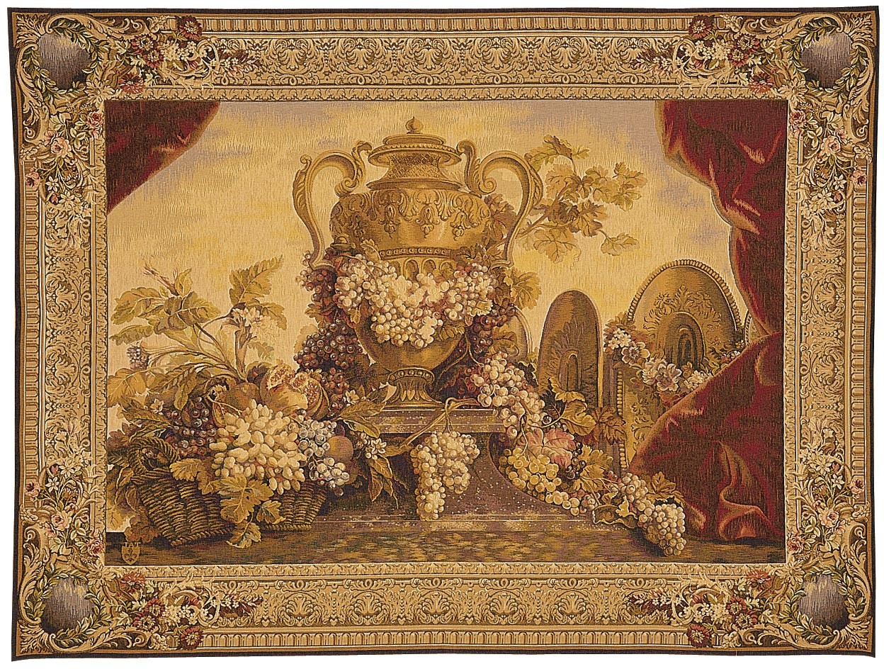 Vase and Grapes Tapestry