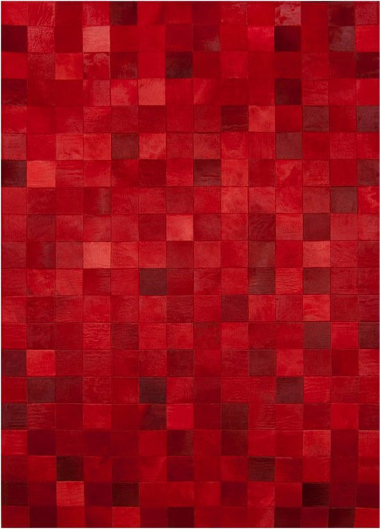 Mosaic Red Cowhide Rug