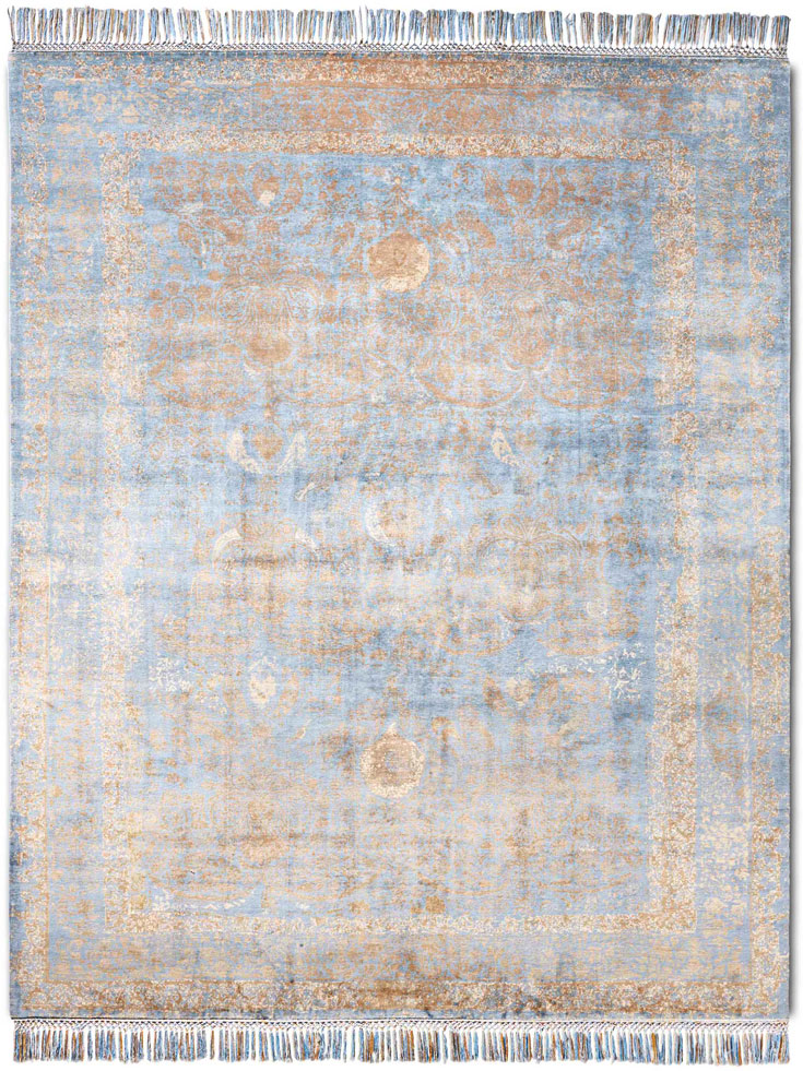 Gold / Blue Luxury Rug