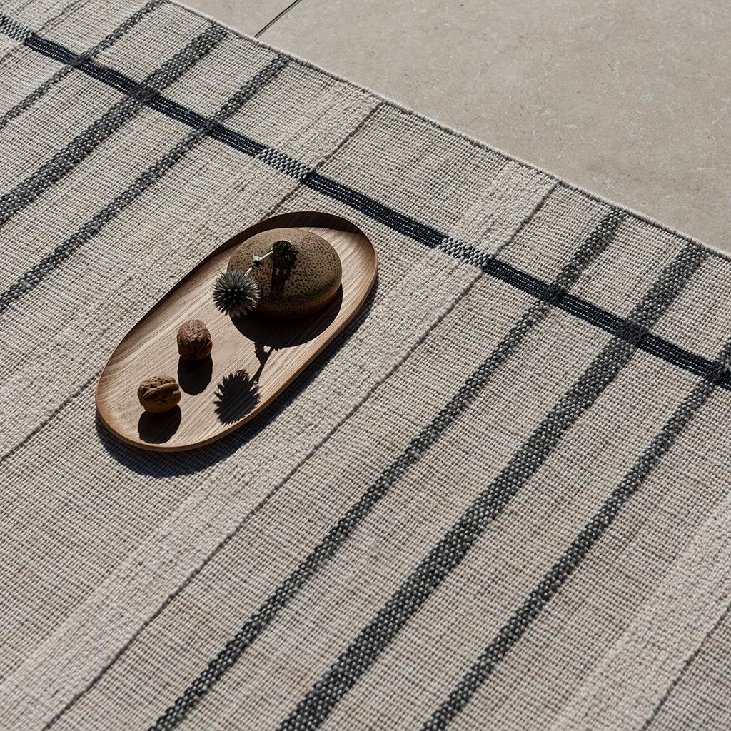 Zona Charcoal Line Outdoor Rug