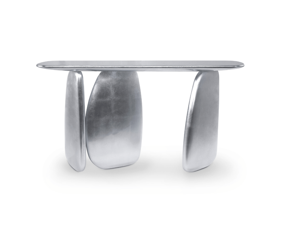 Sculptural Silver Console