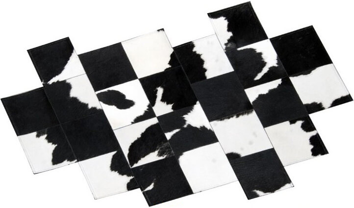 Pixel Black & White Cowhide Rug