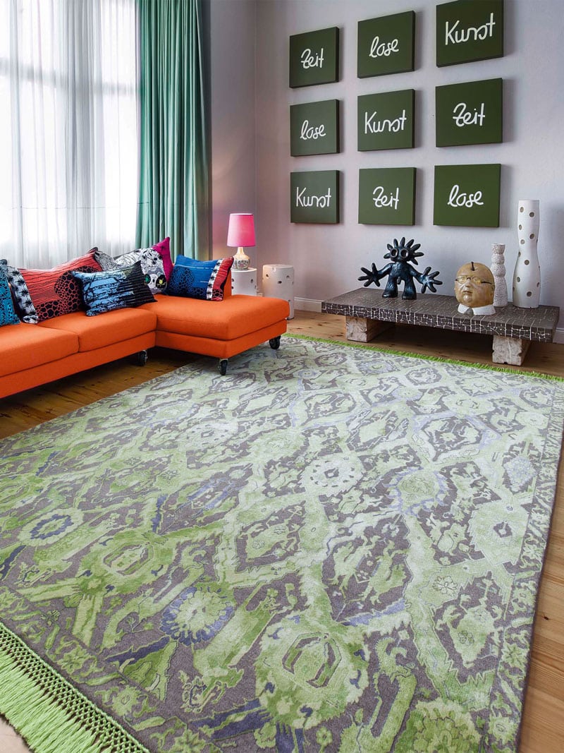 KavaBagh Green Handmade Luxury Rug