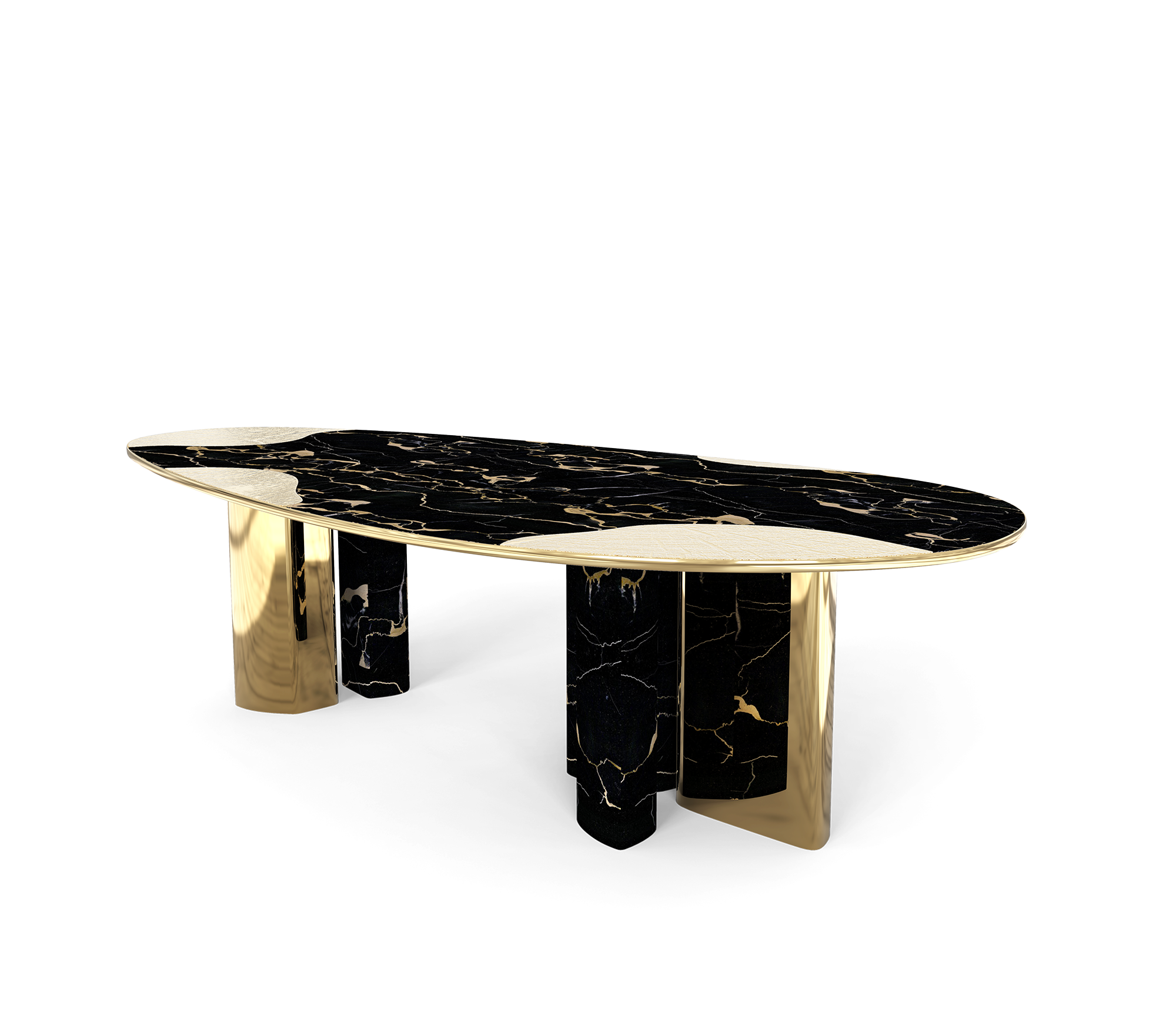Athena Portoro Marble & Gold Table