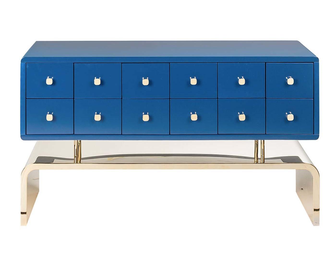 Blue Tufted Statement Dresser