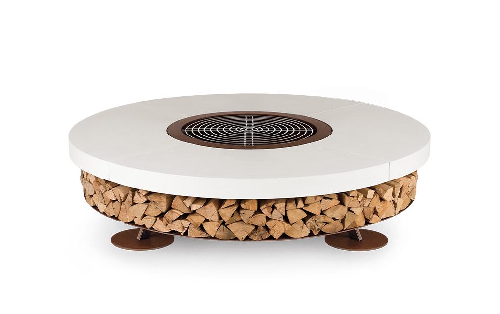 Ercole Concrete White Fire Pit