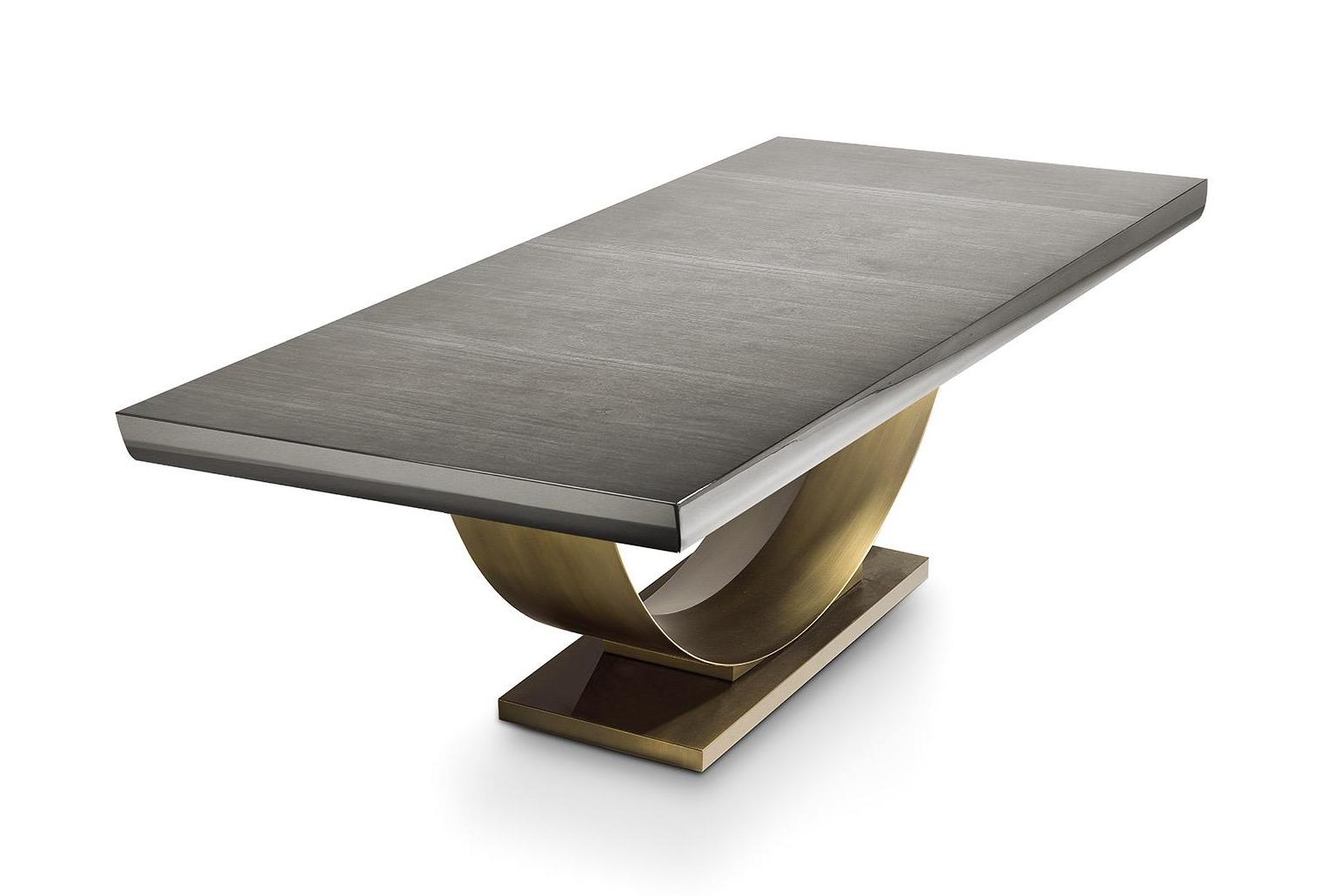 Gloss Top Table with Bronze Base