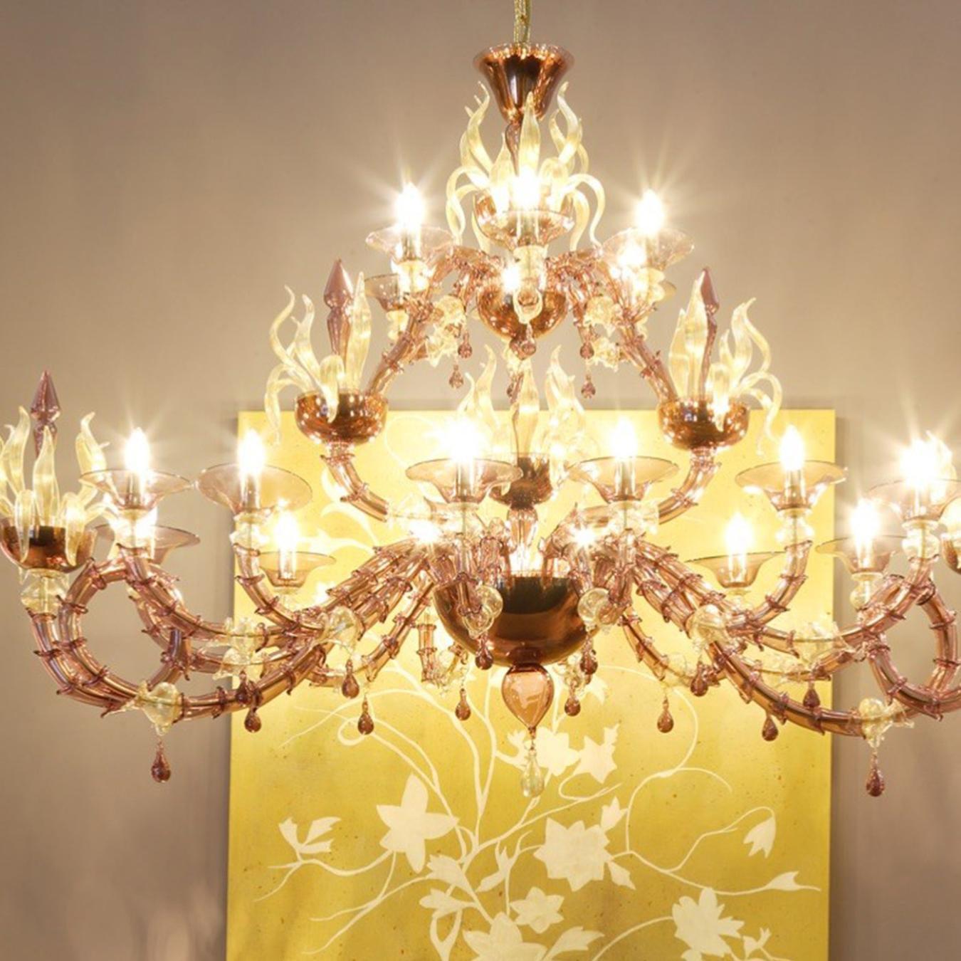Classic Purple Murano Glass Chandelier