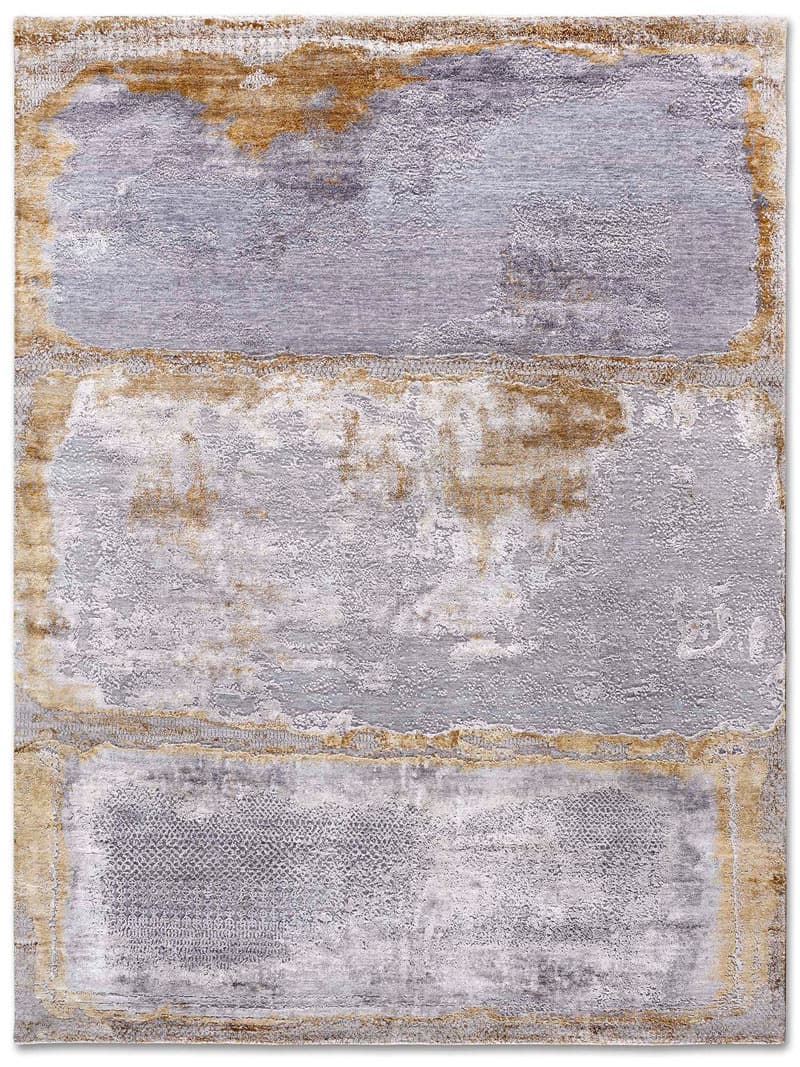 Silver White Grey Hand-Woven Rug