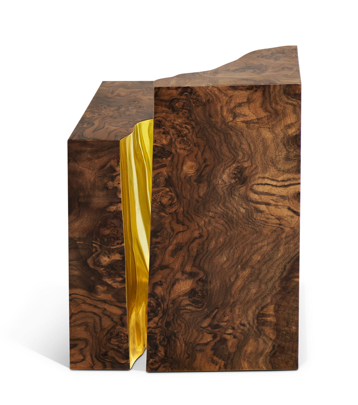 Fissure Walnut Wood Side Table