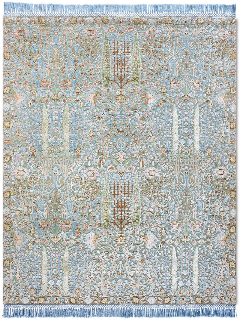 Pine Garden Blue Luxury Rug