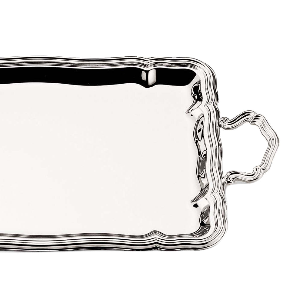 ‘700 Style Silver Tray with Handles | Dimensions: 30 x 41 cm