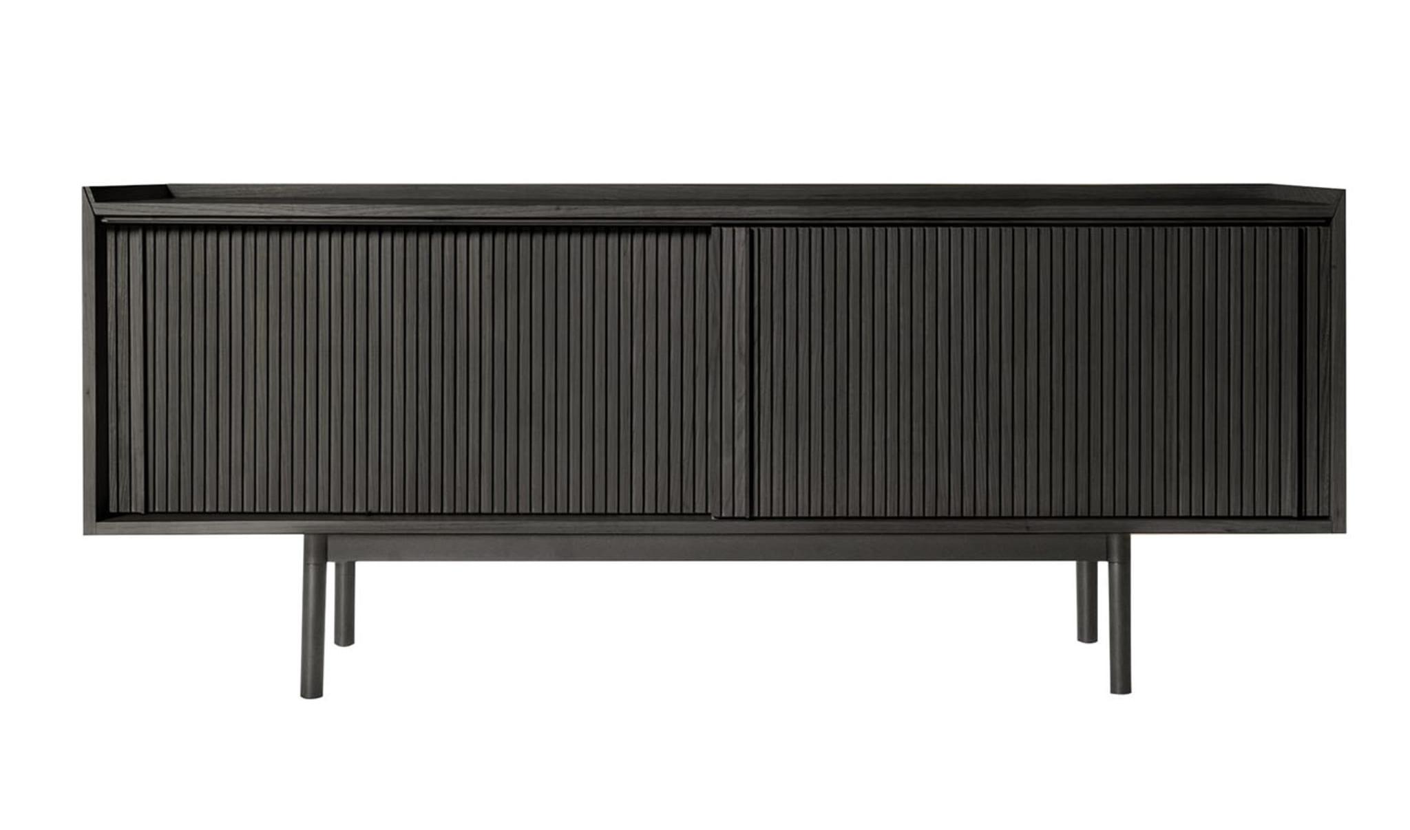 Sipario Low Artisan Black 2-Doors Sideboard Handmade in Italy