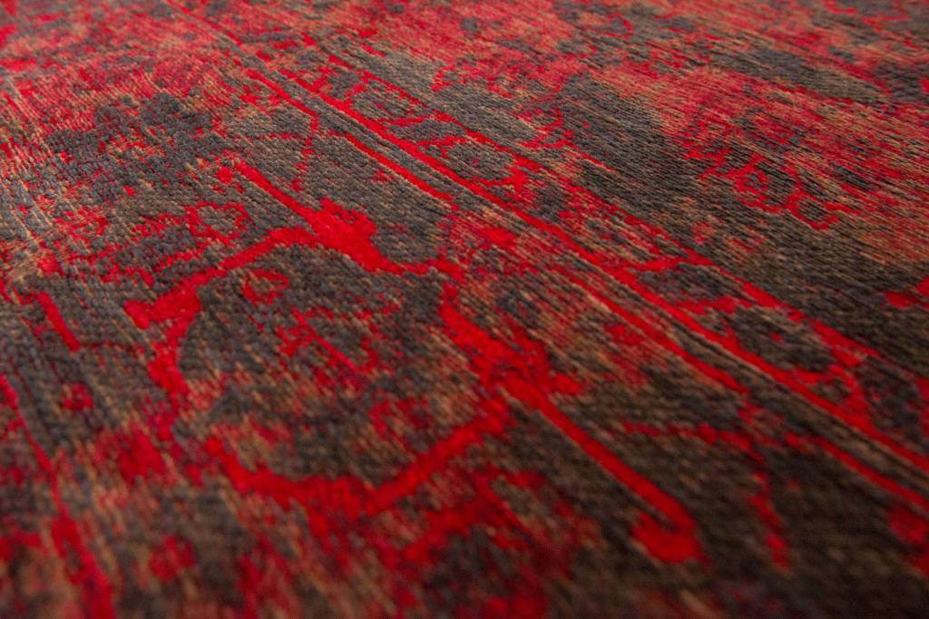 Grey Red Bright Persian Vintage Rug ☞ Size: 80 x 150 cm