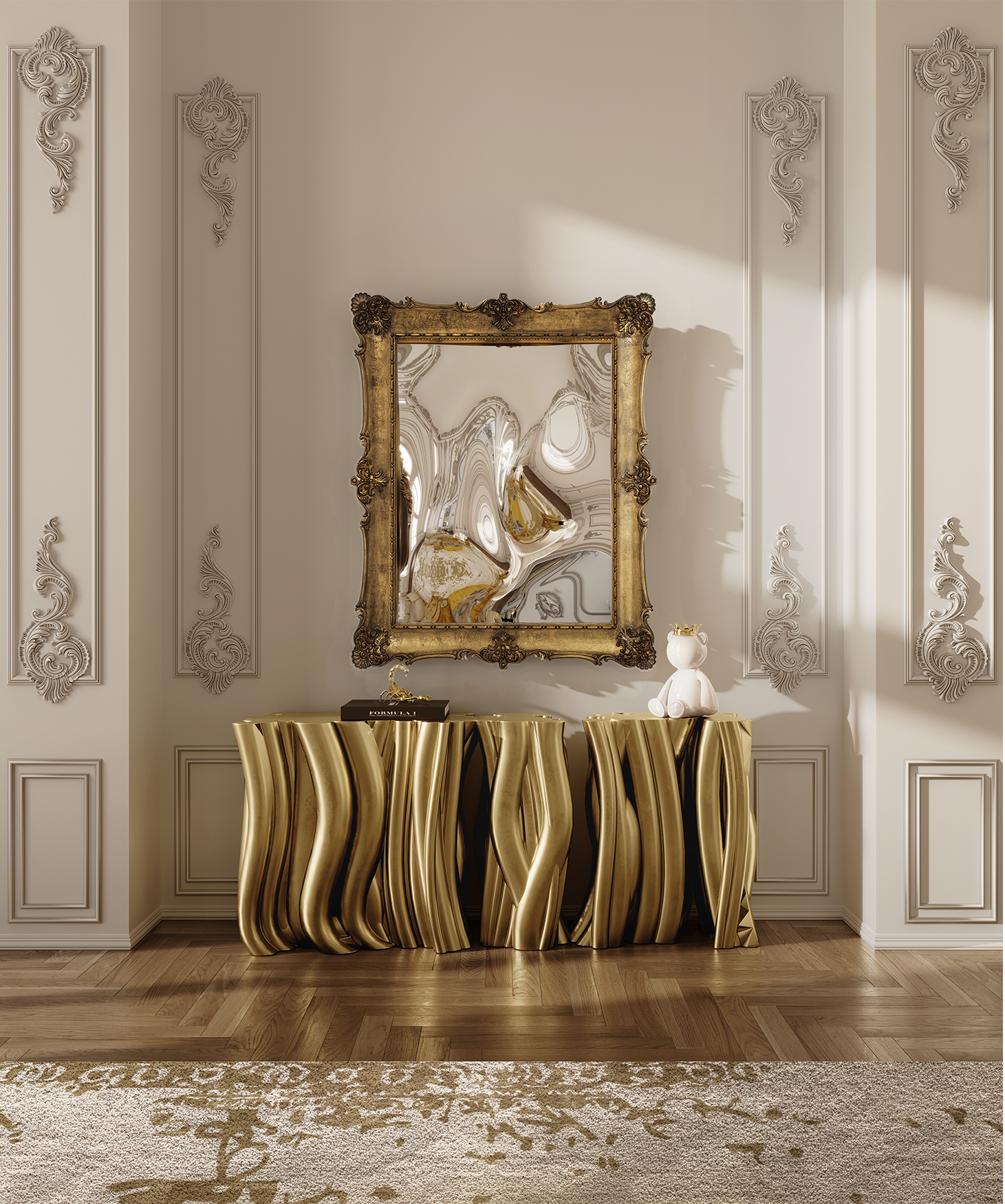 Monochrome Gold Designer Sideboard