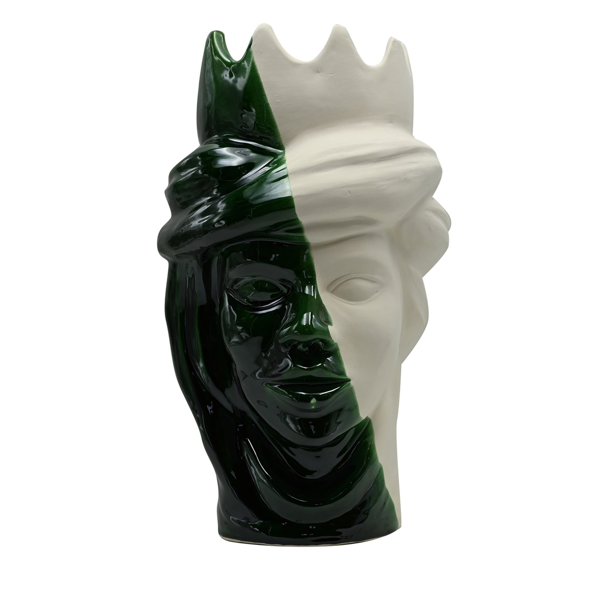 Italian Green & White Moor's Sculpture