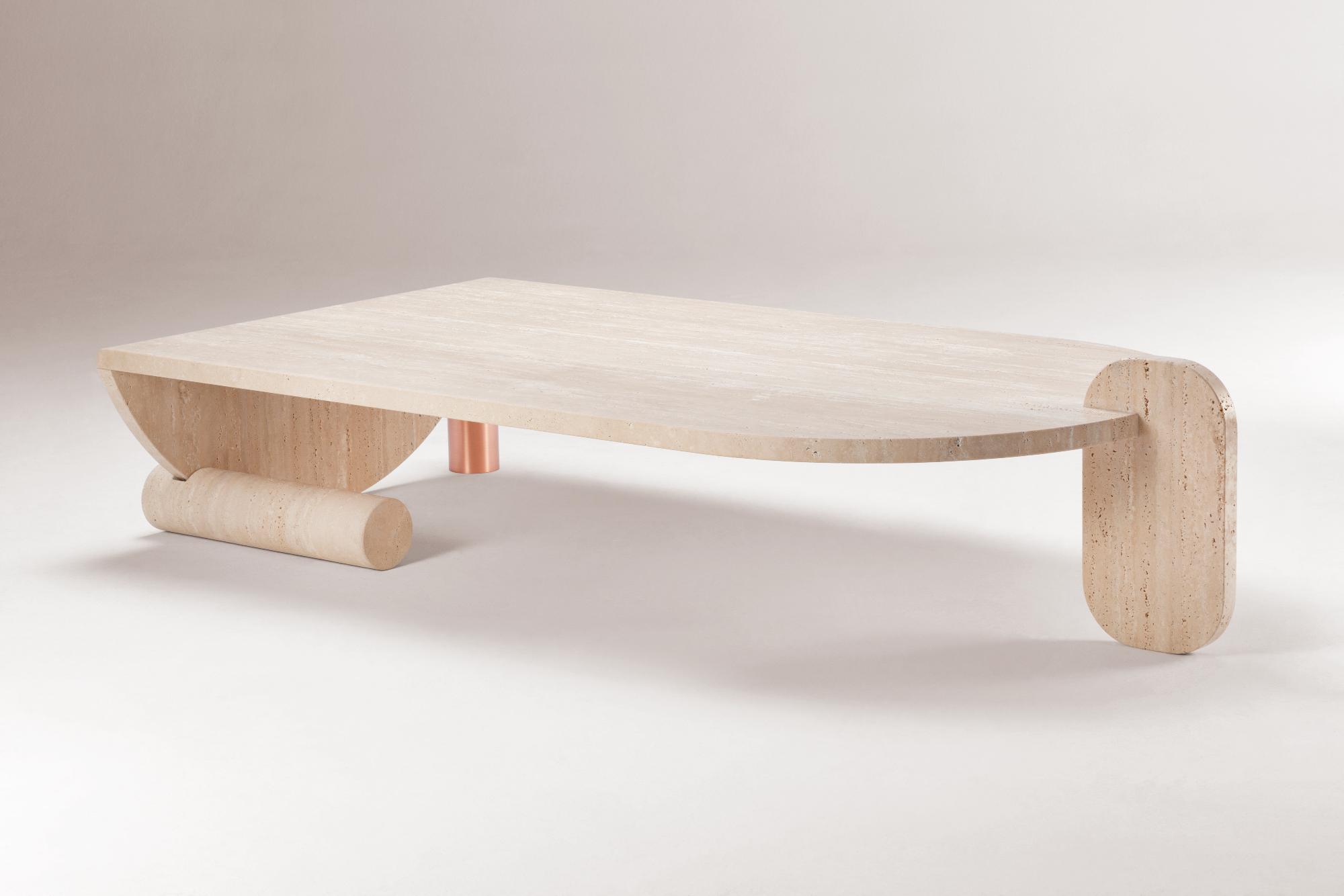 Playing Games Travertine Sculptural Coffee Table