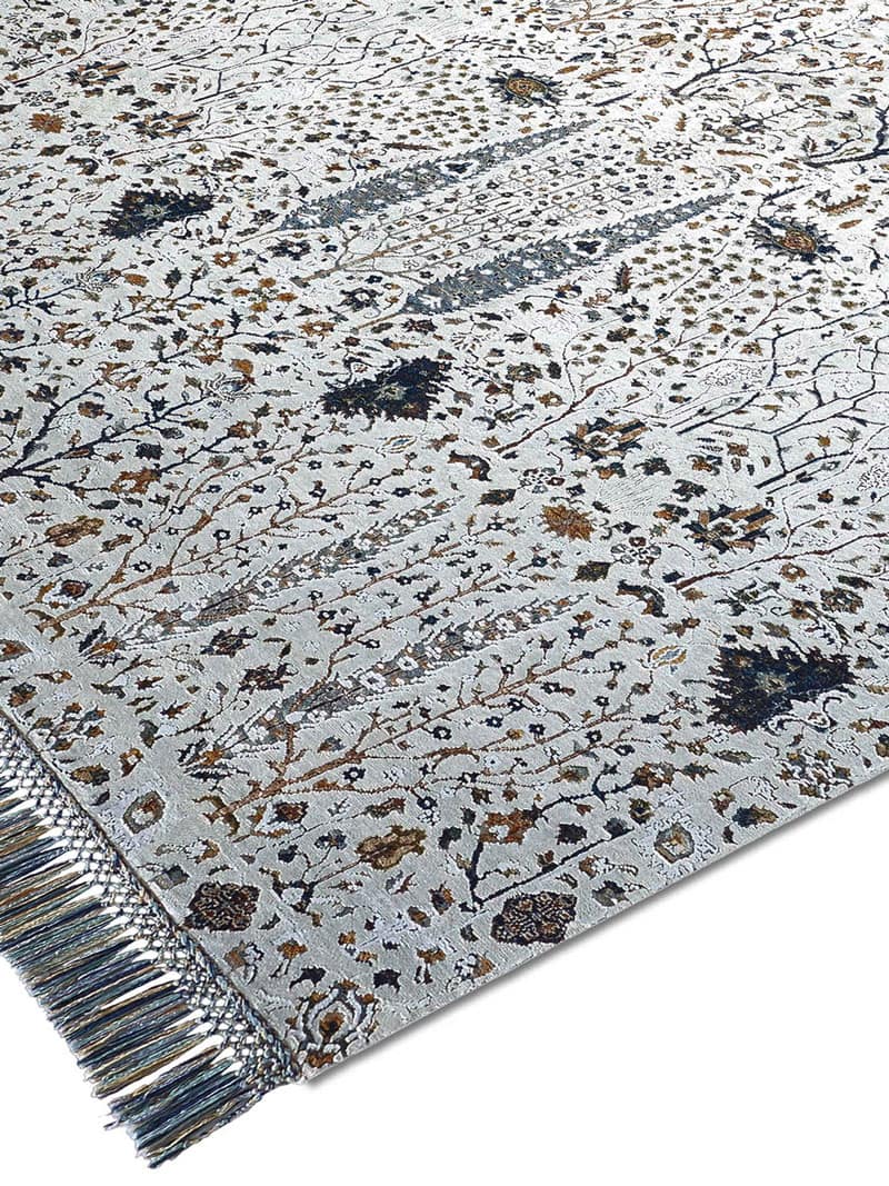 Pine Garden Silver Luxury Rug