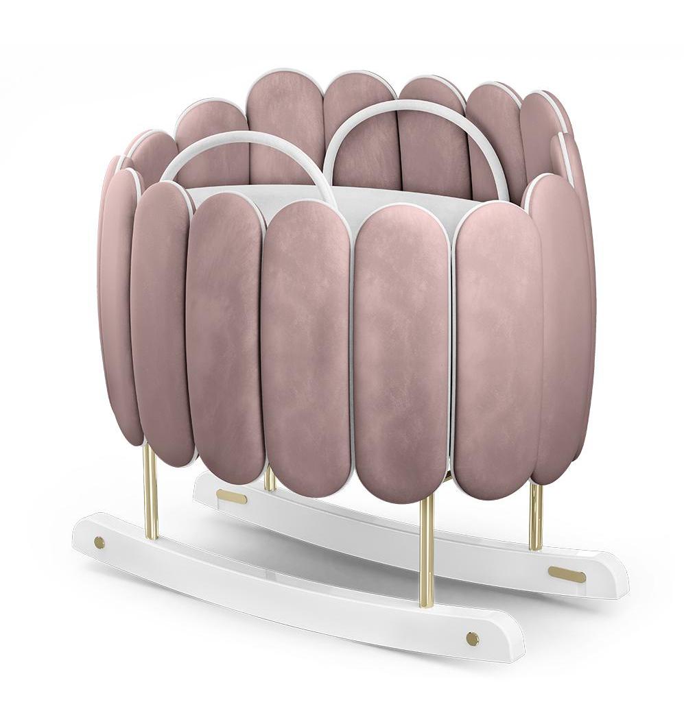 Lotus Pink Rocking Crib