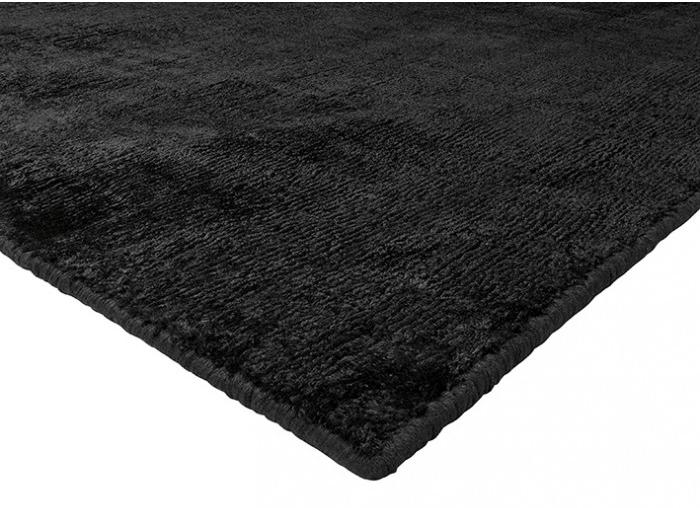 Plain Black Indian Handwoven Rug