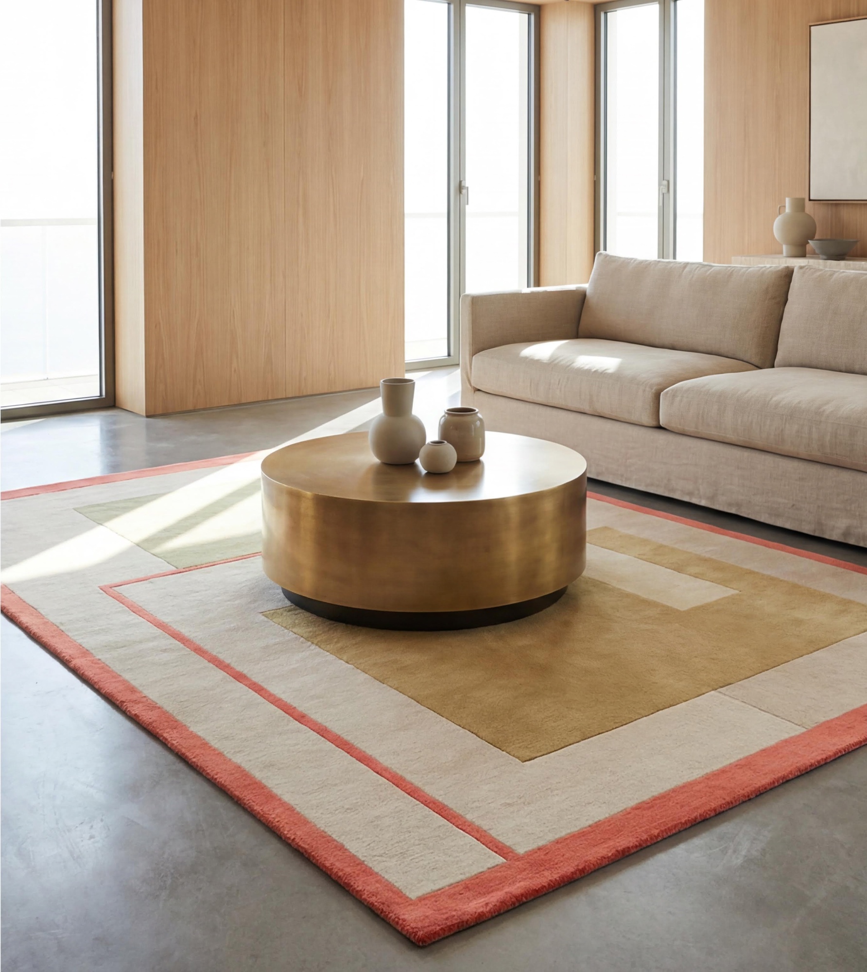 Geometric Block Sand Rug