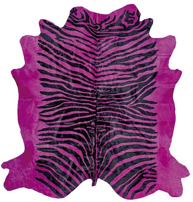 Pink Zebra Natural Cowhide