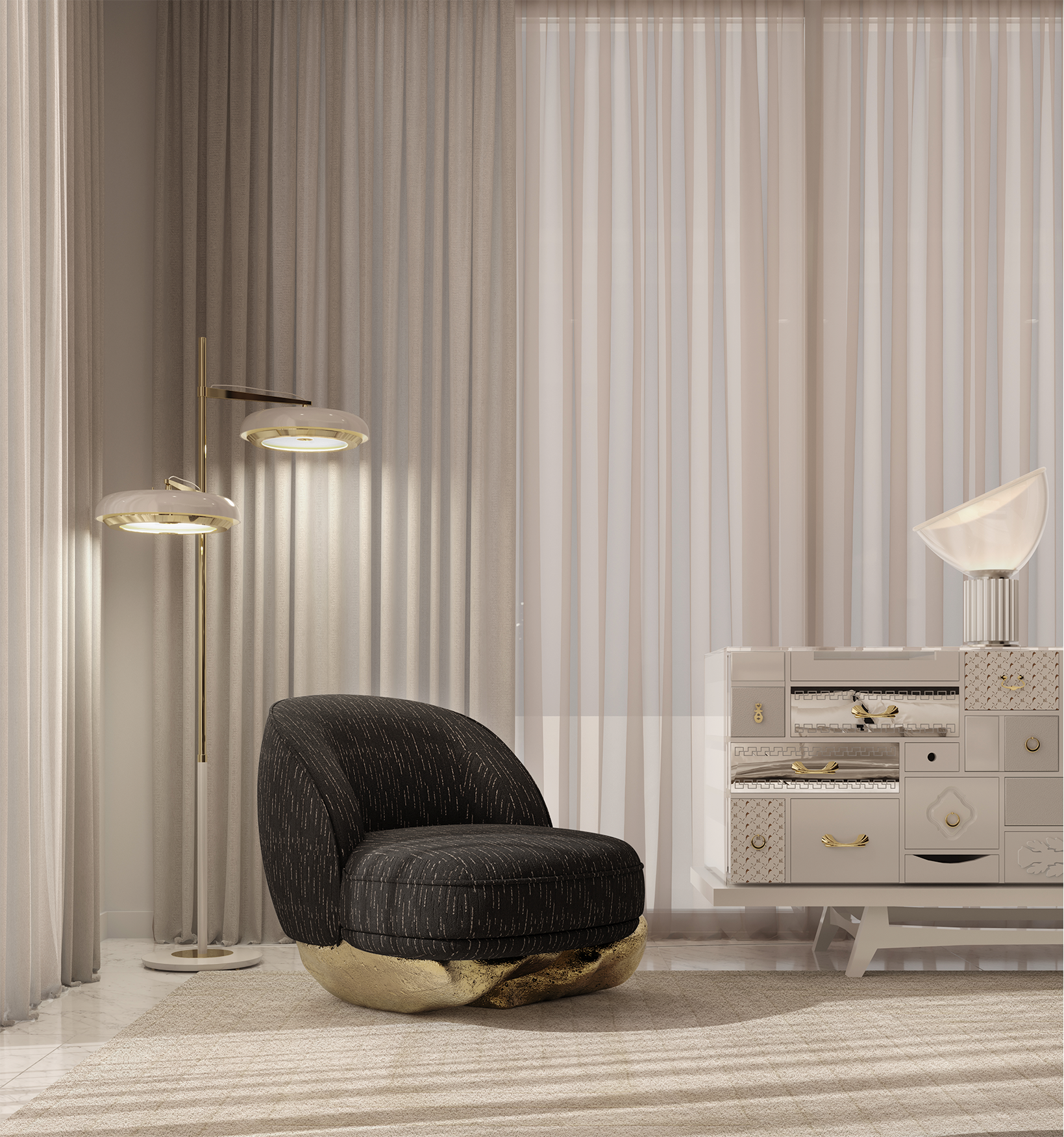 Black Luxe Armchair